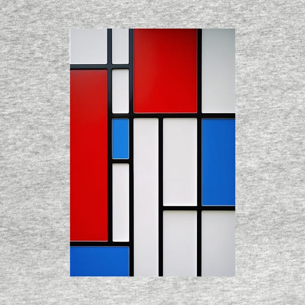 Mondrian Style - Red, White and Blue by ArtNouveauChic